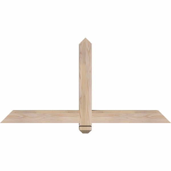Ekena Millwork Eugene Smooth Timber Gable Bracket, Douglas Fir, 48"W x 24"H x 3 1/2"D x 3 1/2"F, 12/12 Pitch GBW048X24X0404EUG00SDF - main